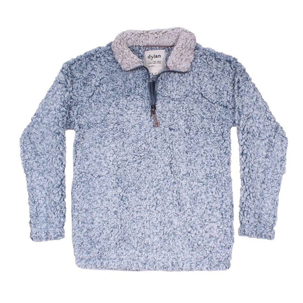 Dylan Frosty Tipped Sherpa Stadium Pullover Blue L